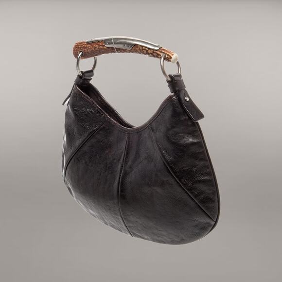 YSL Yves Saint Laurent Rive Gauche Mombasa Small Horn Bag Handbag Y2K - Picture 4 of 5